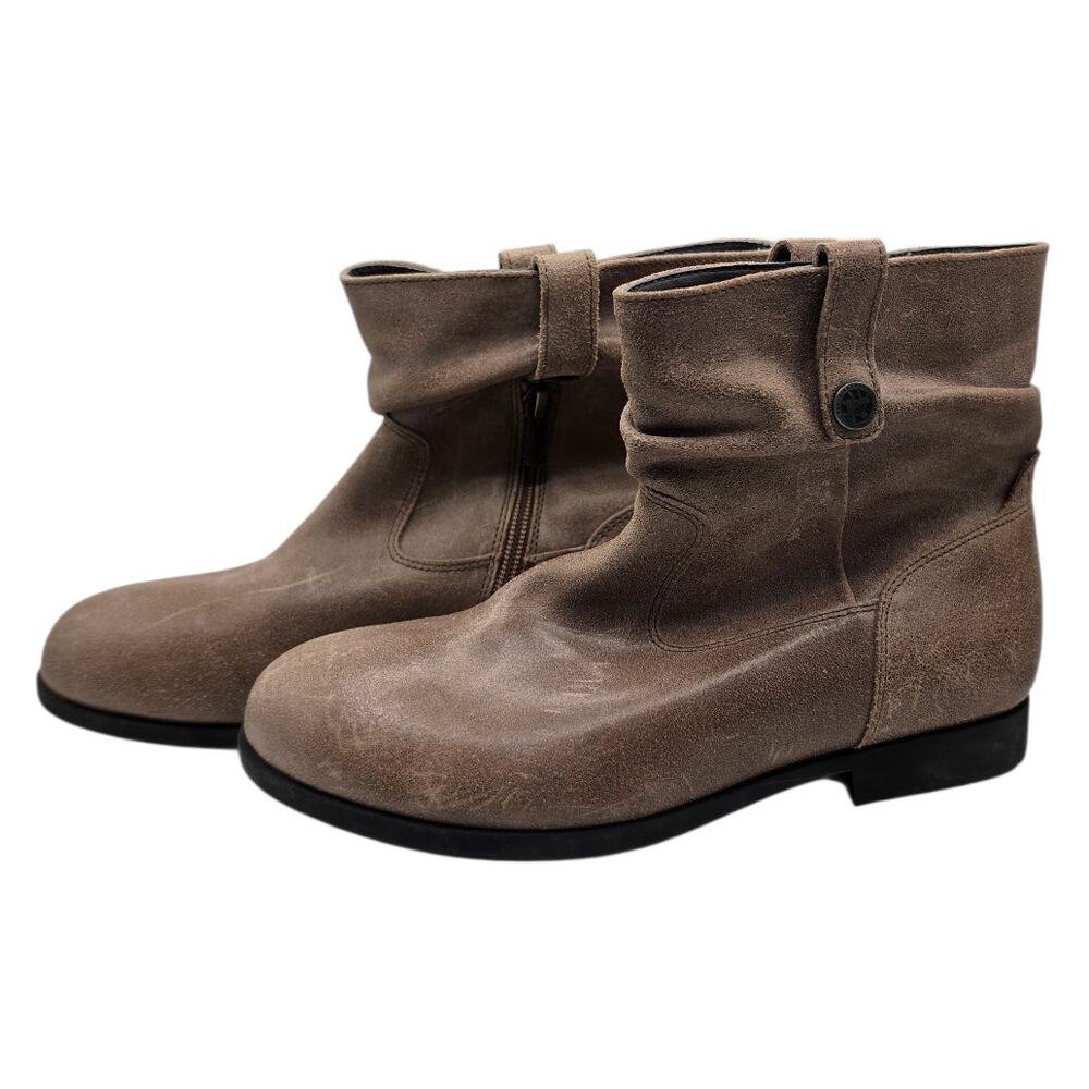 Birkenstock Women's Sarnia Taupe Waxed Suede Booties 37 / 6